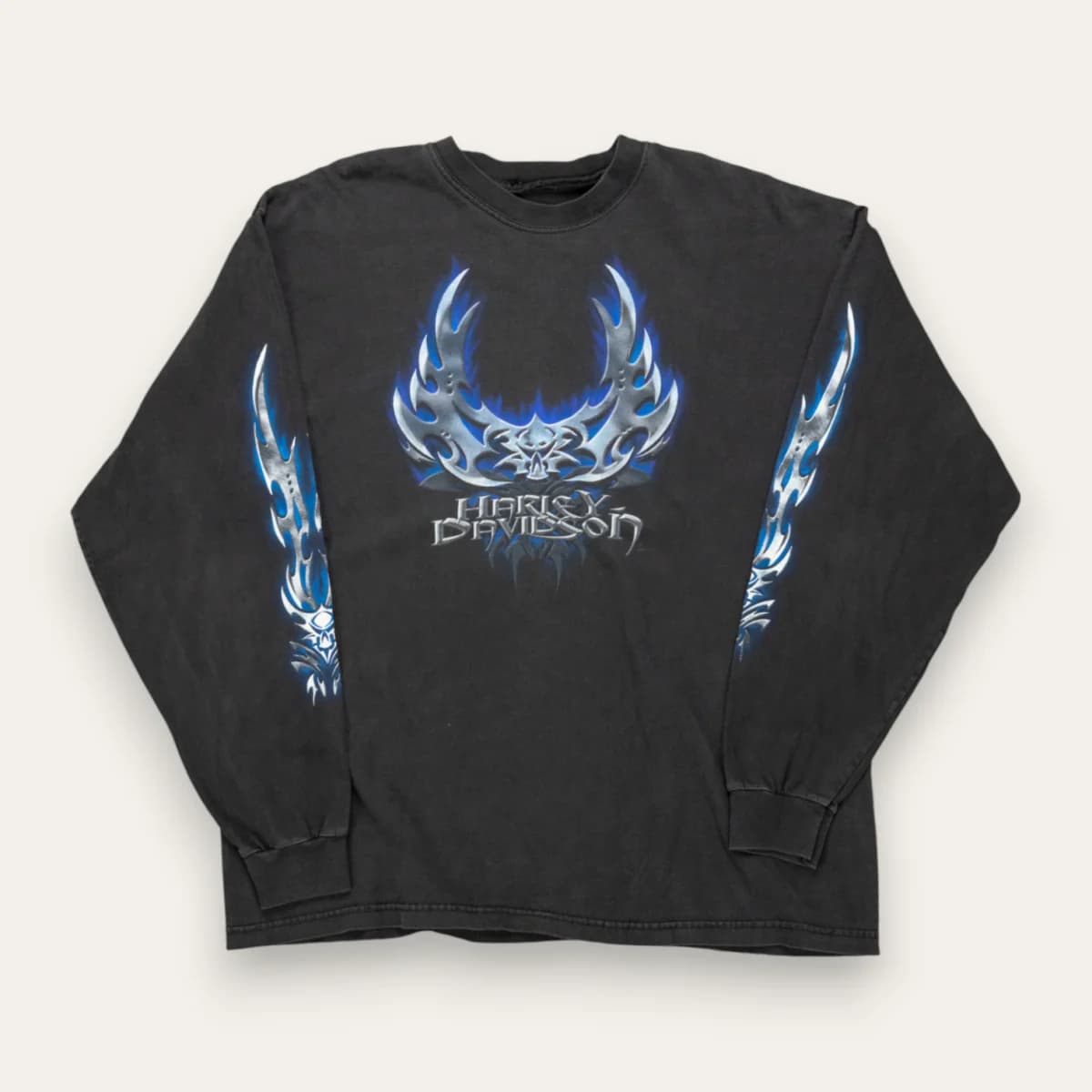 2002 Blue Blades Flames Harley Davidson LS - XL