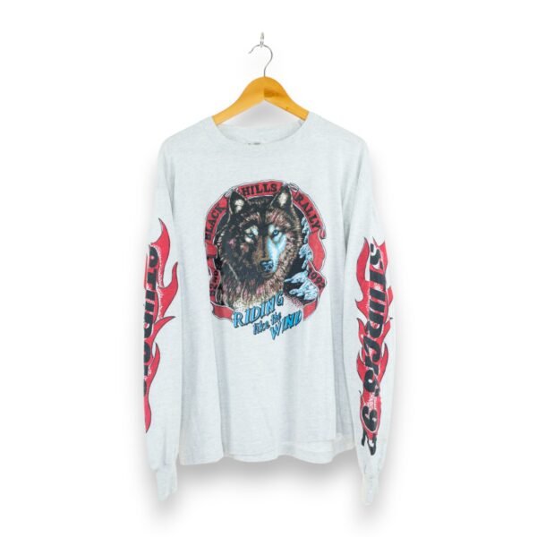1994 Sturgis Rally Red Flames Heather Gray LS SS - XL