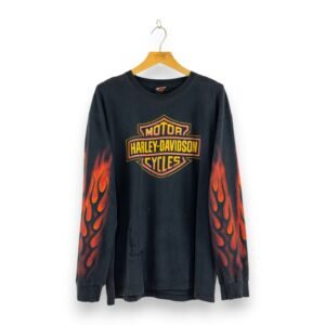 HD Barrel Flame Black Red Repaired LS - XL