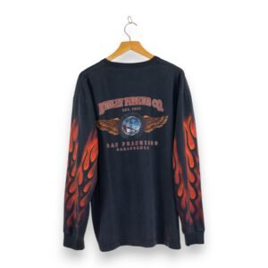 HD Barrel Flame Black Red Repaired LS - XL
