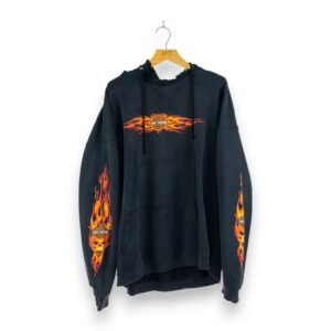 HD Thrashed Flame Sleeves Hoodie - XXL