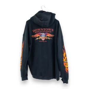 HD Thrashed Flame Sleeves Hoodie - XXL
