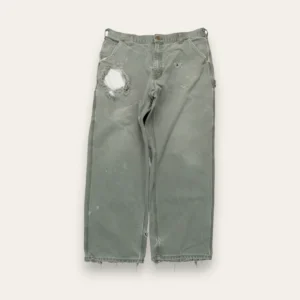 Carhartt B11 Thrashed Moss Green Carpenter Pants 32x36