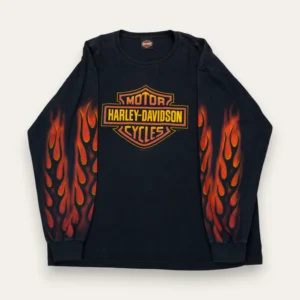 2005 Red Barrel Flames Barn Shield Harley Davidson LS - XL