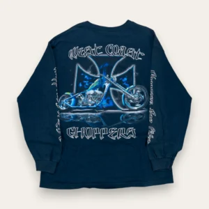 West Coast Choppers Navy Skull Longsleeve XL