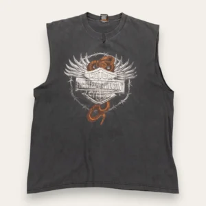 2000s Barbwire Rattle Snake Harley Davidson - XL