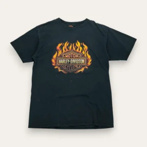 2000s Red Flameball Harley Davidson - L